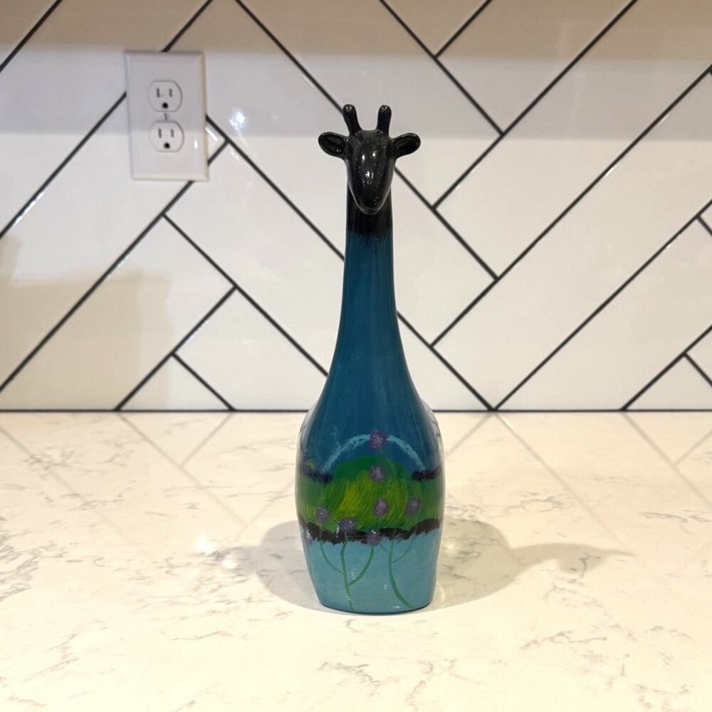 Vintage Mid-Century Modern Whimsical Hand Painted Ceramic Giraffe Figurine 11" H - Picture 2 of 10